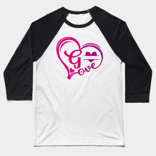 letter g monogram in the shape of love Baseball T-Shirt